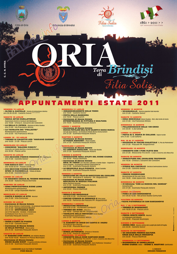 estate oritana 2011 - calendario eventi